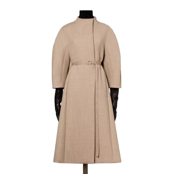 Max Mara Verbena Wool and Cashmere Redingote Coat in Turtledove | Wool Coat | Luxury Shoes 