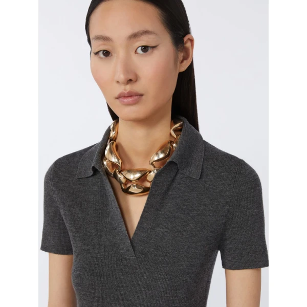 Max Mara Vertice Chunky Chain Choker in Bronze | Necklace | Luxury Shoes 