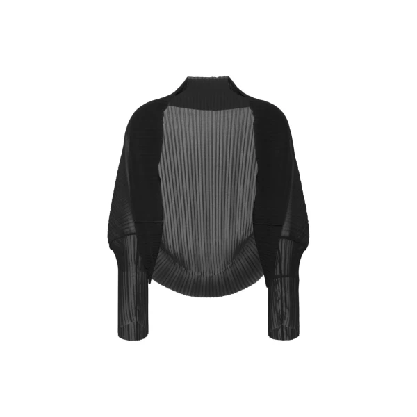 Vesuvio Pleated Fabric Shrug in Black