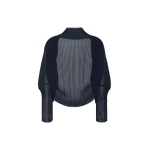 Max Mara Vesuvio Pleated Fabric Shrug in Midnight Blue | Jackets | Luxury Shoes 
