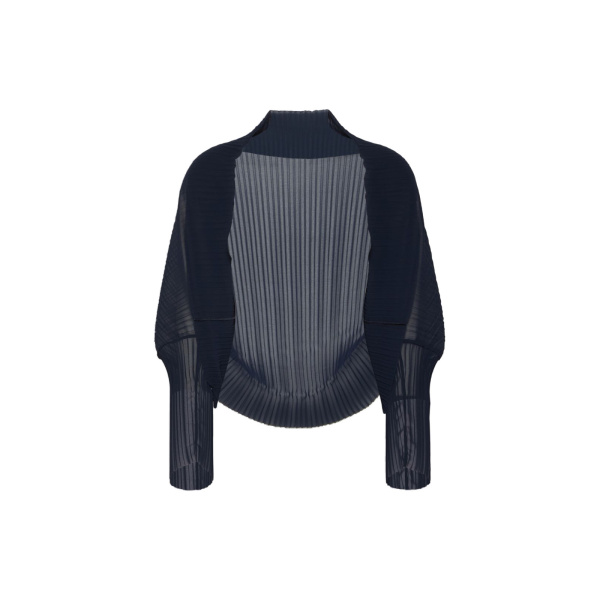 Max Mara Vesuvio Pleated Fabric Shrug in Midnight Blue | Jackets | Luxury Shoes 
