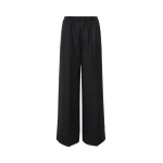 Max Mara Vetrino Wool Flannel Wide-Leg Trousers in Dark Grey | Wide leg pants | Luxury Shoes 