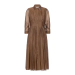 Max Mara Vetro Organza Shirt Dress in Honey | Shirtdress | Luxury Shoes 