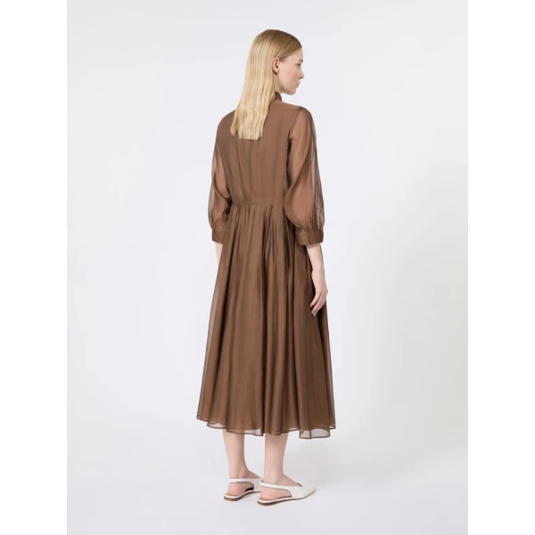 Max Mara Vetro Organza Shirt Dress in Honey | Shirtdress | Luxury Shoes 