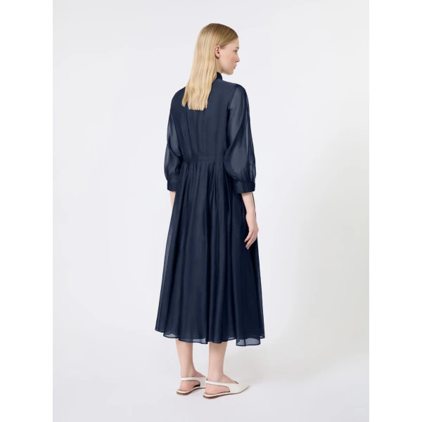 Max Mara Vetro Organza Shirt Dress in Ultramarine | Shirtdress | Luxury Shoes 