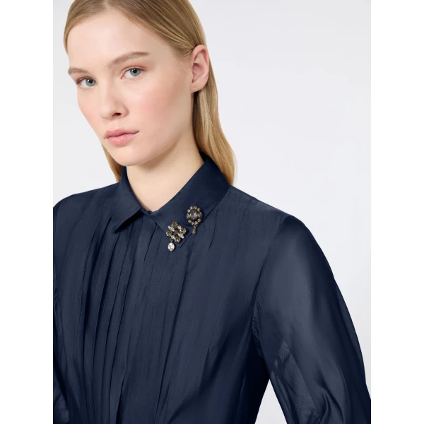 Max Mara Vetro Organza Shirt Dress in Ultramarine | Shirtdress | Luxury Shoes 