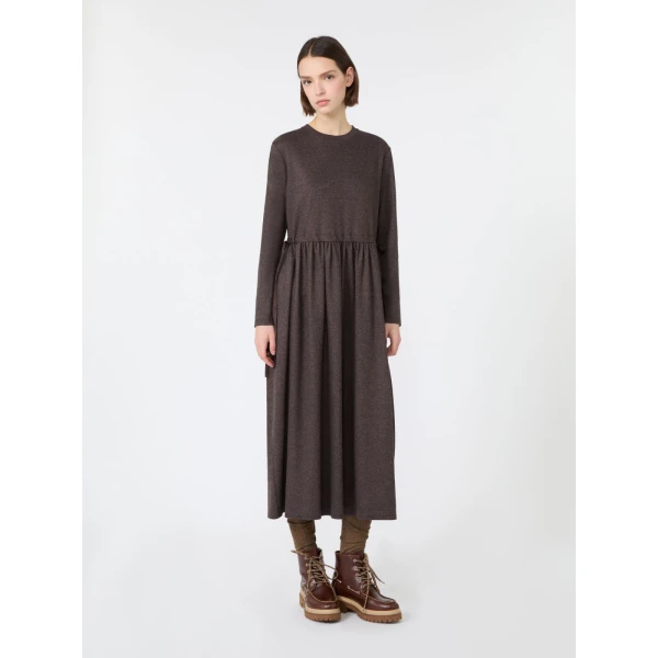 Max Mara Vettura Jacquard Jersey Maxi Dress in Brown | Maxi Dresses | Luxury Shoes 