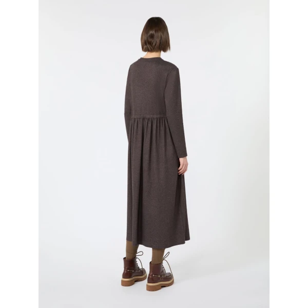 Max Mara Vettura Jacquard Jersey Maxi Dress in Brown | Maxi Dresses | Luxury Shoes 