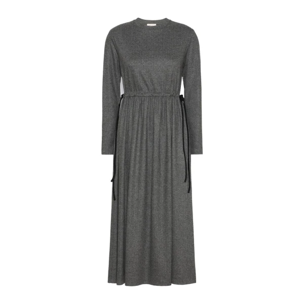 Max Mara Vettura Jacquard Jersey Maxi Dress in Medium Grey | Maxi Dresses | Luxury Shoes 
