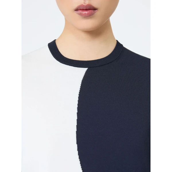 Max Mara Vetusta Slim-Fit Viscose Crepe Sweater in White | Sweaters | Luxury Shoes 