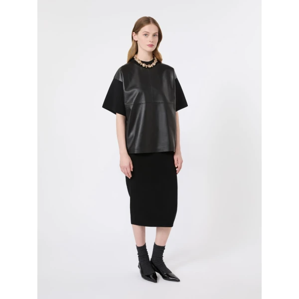 Max Mara Viale Viscose Yarn Pencil Skirt in Black | Pencil Skirts | Luxury Shoes 