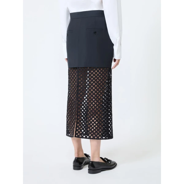 Max Mara Viale Woollen Cloth Pencil Skirt in Ultramarine | Pencil Skirts | Luxury Shoes 