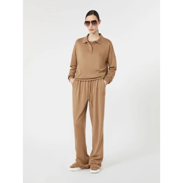 Max Mara Vicini Light Wool Jersey T-Shirt in Camel | T-shirts | Luxury Shoes 