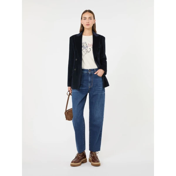 Max Mara Vicino Stretch Jersey Graphic T-Shirt in Ivory | T-shirts | Luxury Shoes 