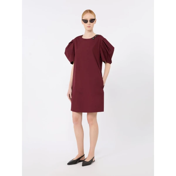 Max Mara Vicolo Cotton Poplin Short Dress in Ruby | Mini Dresses | Luxury Shoes 