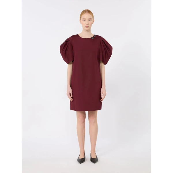 Max Mara Vicolo Cotton Poplin Short Dress in Ruby | Mini Dresses | Luxury Shoes 