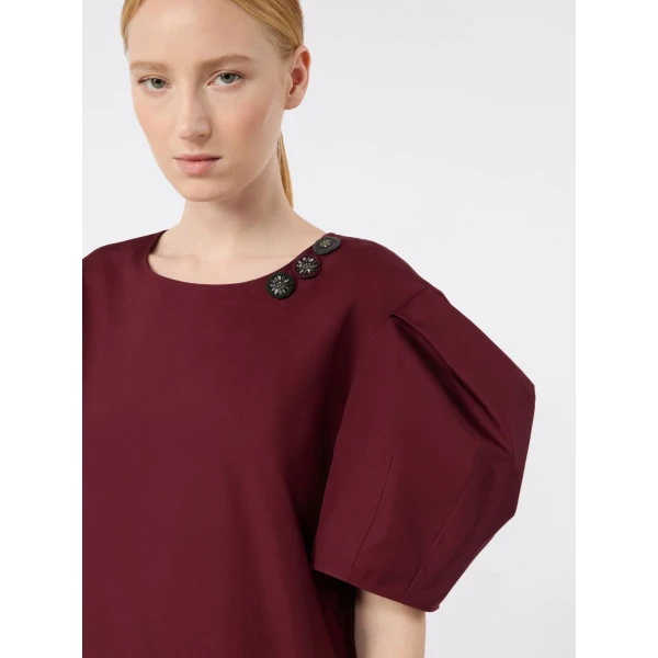 Max Mara Vicolo Cotton Poplin Short Dress in Ruby | Mini Dresses | Luxury Shoes 
