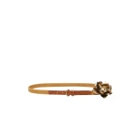 Max Mara Vicolo Linen and Cotton Belt with Brooch in Mustard | Belts | Luxury Shoes 
