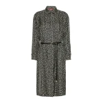 Max Mara Vigile Printed Silk Shirt Dress in Black and White | Shirtdress | Luxury Shoes 