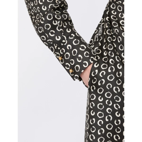 Max Mara Vigile Printed Silk Shirt Dress in Black and White | Shirtdress | Luxury Shoes 