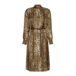 Max Mara Vigile Printed Silk Shirt Dress in Brown | Shirtdress | Luxury Shoes 