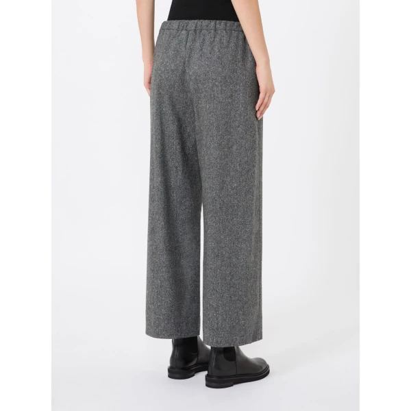 Max Mara Vinci Wool Flannel Joggers in Black | Sweatpants | Luxury Shoes 