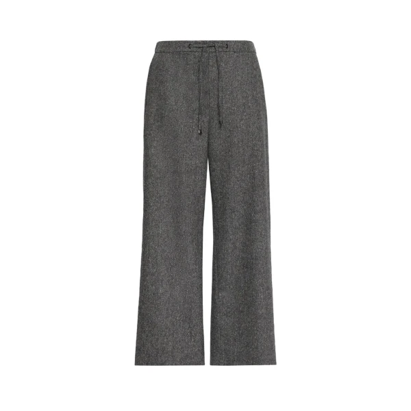 Vinci Wool Flannel Joggers in Black