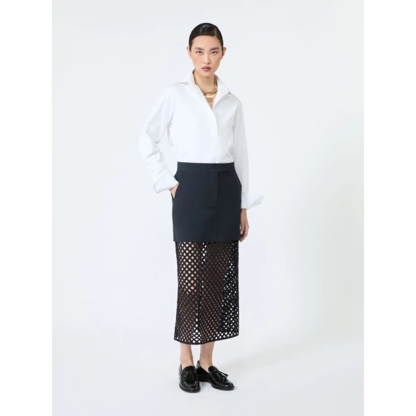 Max Mara Violino Stretch Cotton Shirt in Optical White | Shirts | Luxury Shoes 