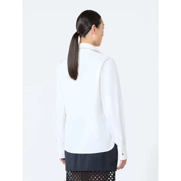 Max Mara Violino Stretch Cotton Shirt in Optical White | Shirts | Luxury Shoes 