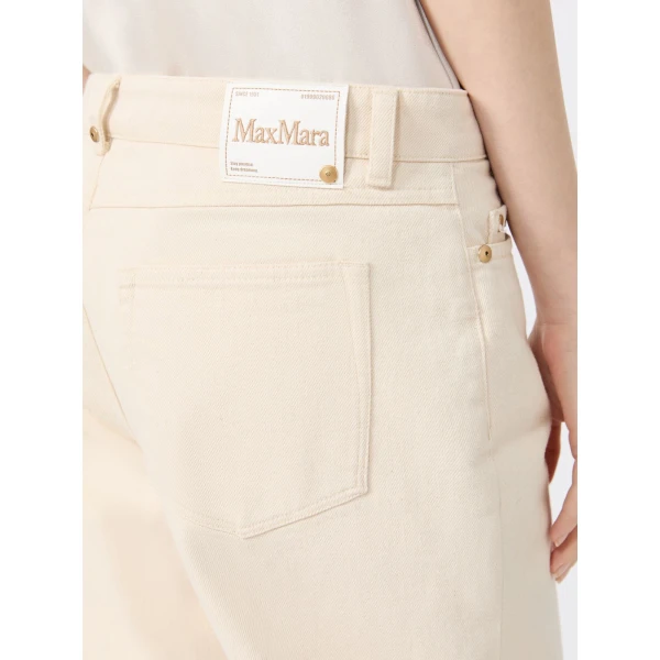 Max Mara Virna Cotton Bull Denim Trousers in Natural | Denim | Luxury Shoes 