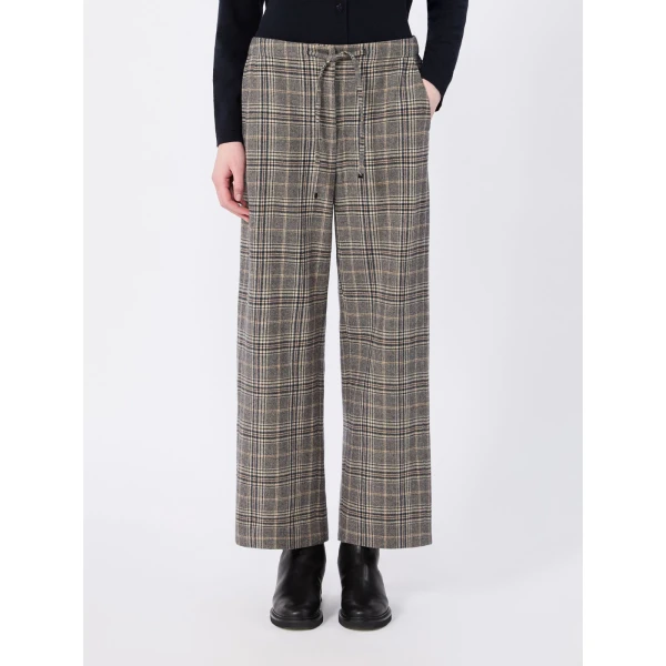 Max Mara Vischio Chequered Wool Flannel Joggers in Ultramarine | Sweatpants | Luxury Shoes 