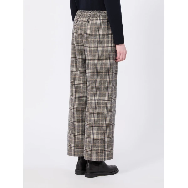 Max Mara Vischio Chequered Wool Flannel Joggers in Ultramarine | Sweatpants | Luxury Shoes 