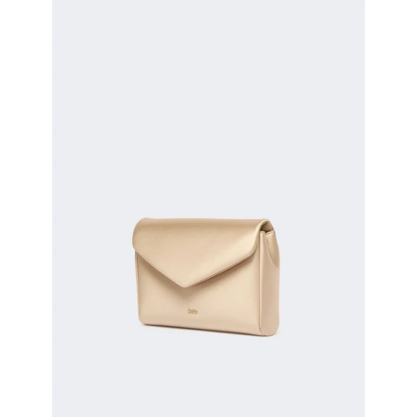 Max Mara Viscose and Silk Satin Clutch Bag in Beige | Clutch Bags | Luxury Shoes 