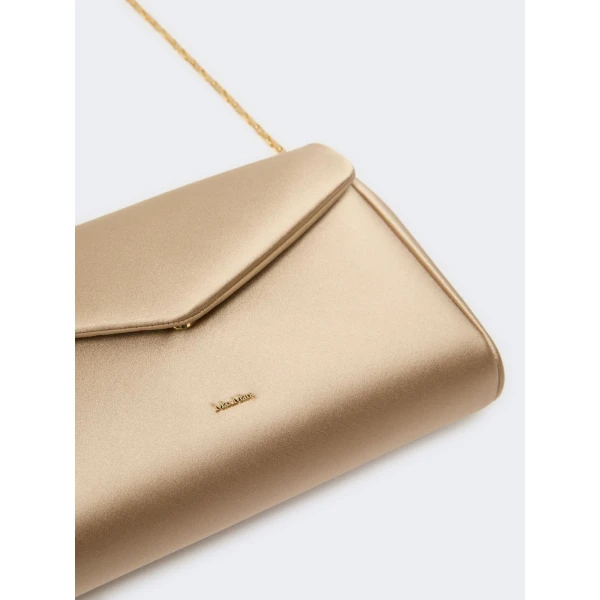 Max Mara Viscose and Silk Satin Clutch Bag in Beige | Clutch Bags | Luxury Shoes 