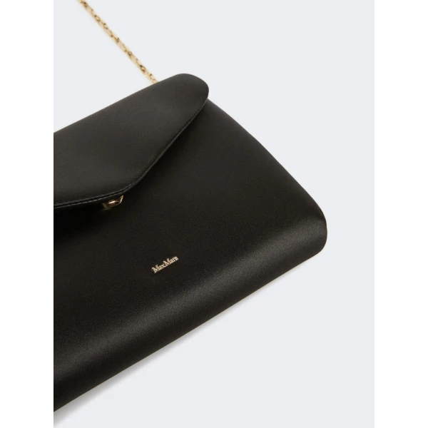Max Mara Viscose and Silk Satin Clutch Bag in Black | Clutch Bags | Luxury Shoes 