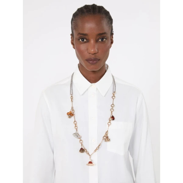 Max Mara Visino Charm Chain Necklace in Gold | Necklace | Luxury Shoes 