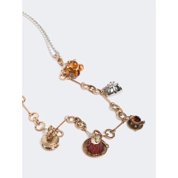 Max Mara Visino Charm Chain Necklace in Gold | Necklace | Luxury Shoes 
