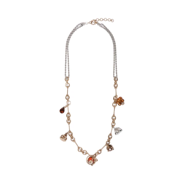 Max Mara Visino Charm Chain Necklace in Gold | Necklace | Luxury Shoes 