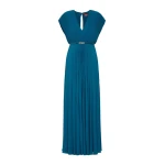 Max Mara Visino Long Sable Georgette Dress in Oil Green | Maxi Dresses | Luxury Shoes 