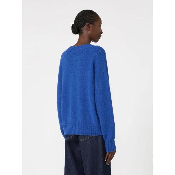Max Mara Visita Alpaca and Cotton V-Neck Jumper in Cornflower Blue | Sweaters | Luxury Shoes 
