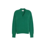 Max Mara Visita Alpaca and Cotton V-Neck Jumper in Dark Green | Sweaters | Luxury Shoes 