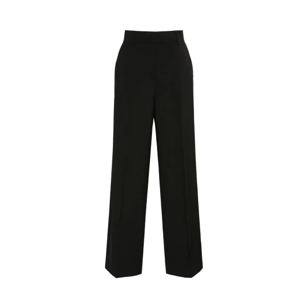 Max Mara Visivo Stretch Wool Palazzo Trousers in Black | Wide leg pants | Luxury Shoes 