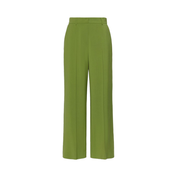 Max Mara Visivo Stretch Wool Palazzo Trousers in Green | Wide leg pants | Luxury Shoes 