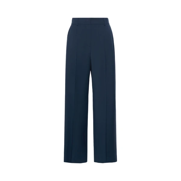 Max Mara Visivo Stretch Wool Palazzo Trousers in Navy | Wide leg pants | Luxury Shoes 