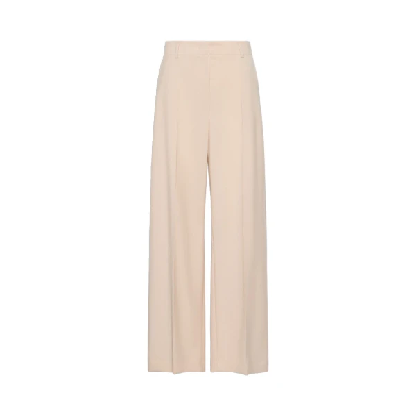 Visivo Stretch Wool Palazzo Trousers in Powder Pink