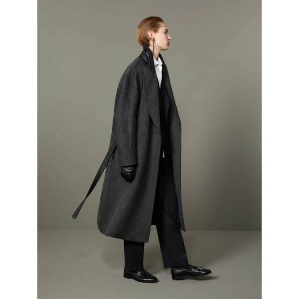 Max Mara Vista Oversized Cashmere and Mohair Coat in Black | Wool Coat | Luxury Shoes 