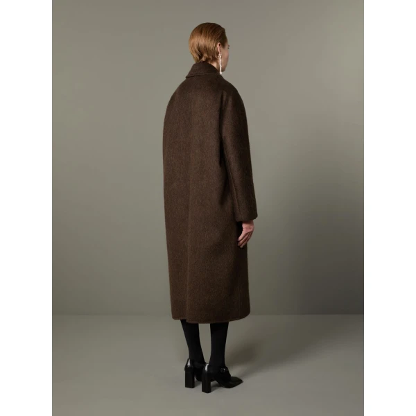 Max Mara Vista Oversized Cashmere and Mohair Coat in Dark Brown | Wool Coat | Luxury Shoes 
