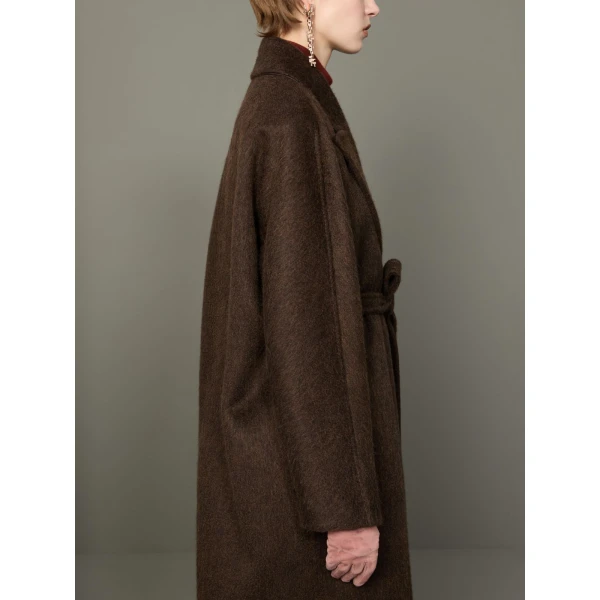 Max Mara Vista Oversized Cashmere and Mohair Coat in Dark Brown | Wool Coat | Luxury Shoes 