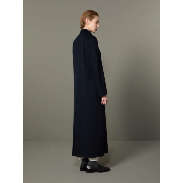 Max Mara Volante Brushed Cashmere Double-Breasted Coat in Midnight Blue | Wool Coat | Luxury Shoes 