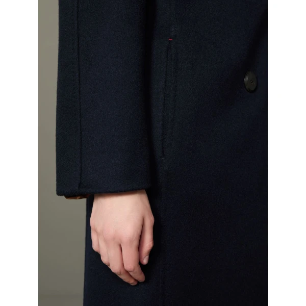 Max Mara Volante Brushed Cashmere Double-Breasted Coat in Midnight Blue | Wool Coat | Luxury Shoes 